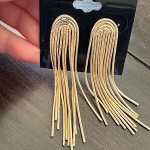 NWOT BaubleBar Gold Fringe Earrings